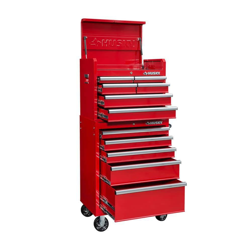 27 in. 11 Drawer Tool Chest and Cabinet Combo in. Red