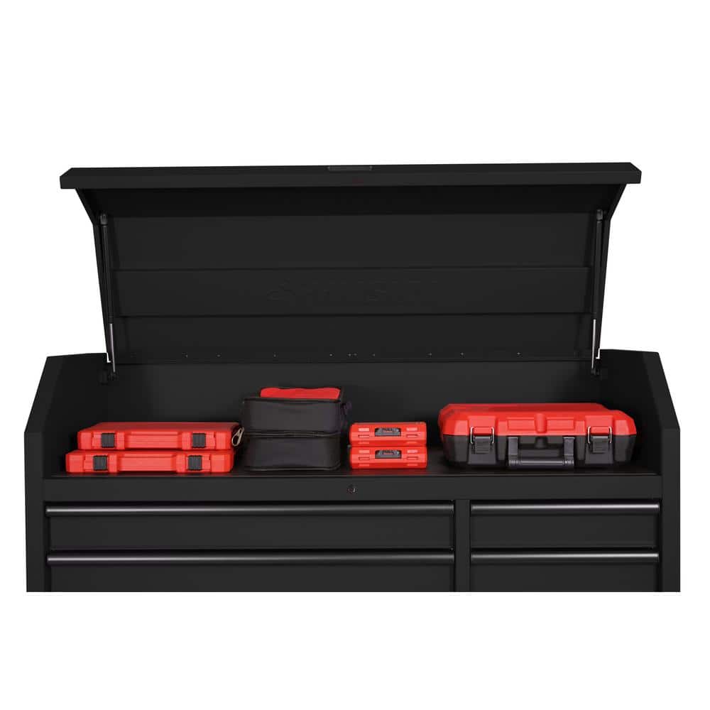 56 in. W x 22 in. D Heavy Duty 18 Drawer Combination Rolling Tool Chest and Top Tool Cabinet Set in. Matte Black