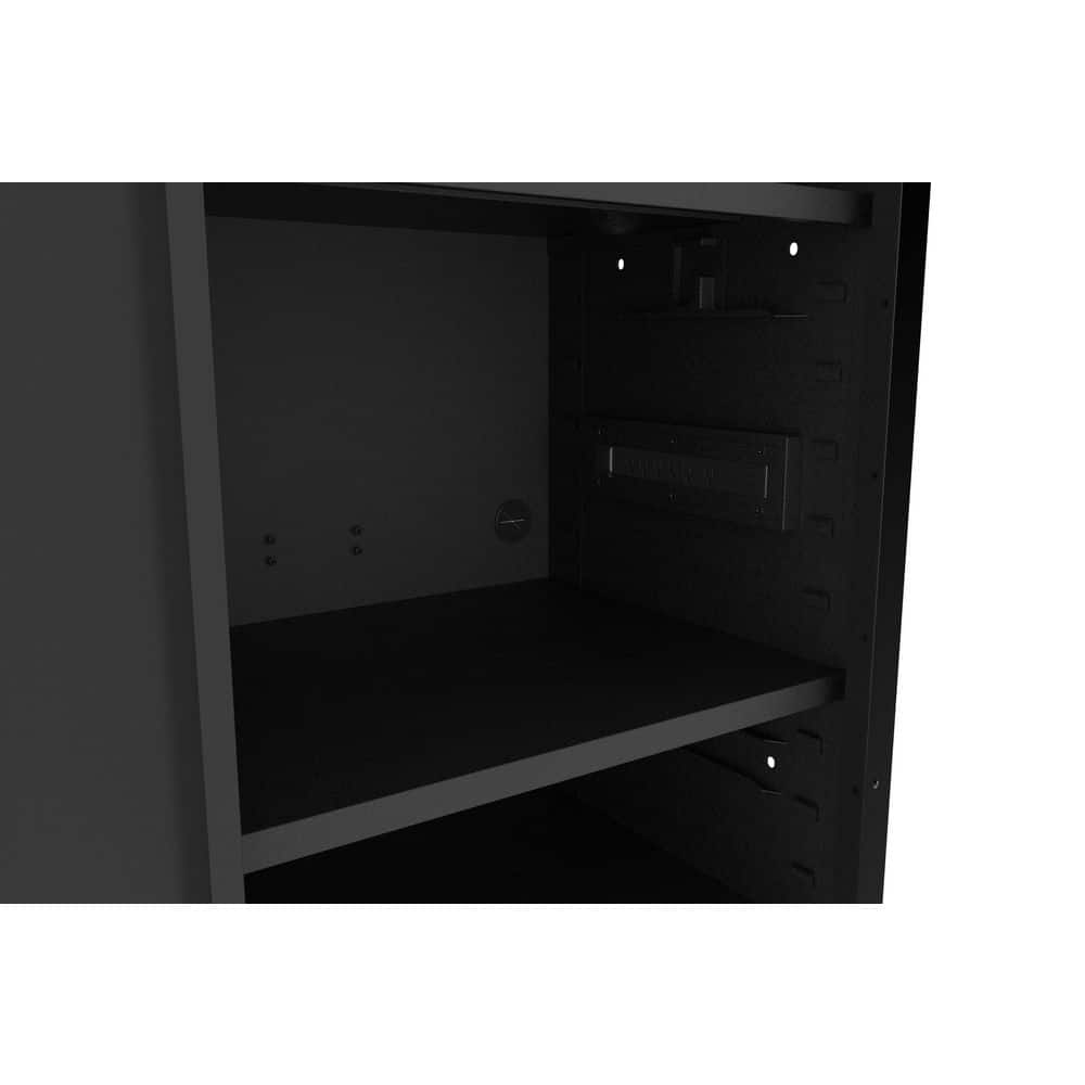 Heavy Duty 27 5 in. 4 Shelf Matte Black Rolling Side Tool Locker