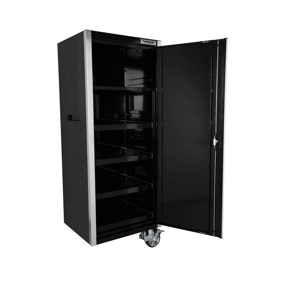 72 in. W x 24 5 in. D Professional Duty 20 Drawer Mobile Workbench Combo w 2 Side Lockers Top Locker and Top Hutch