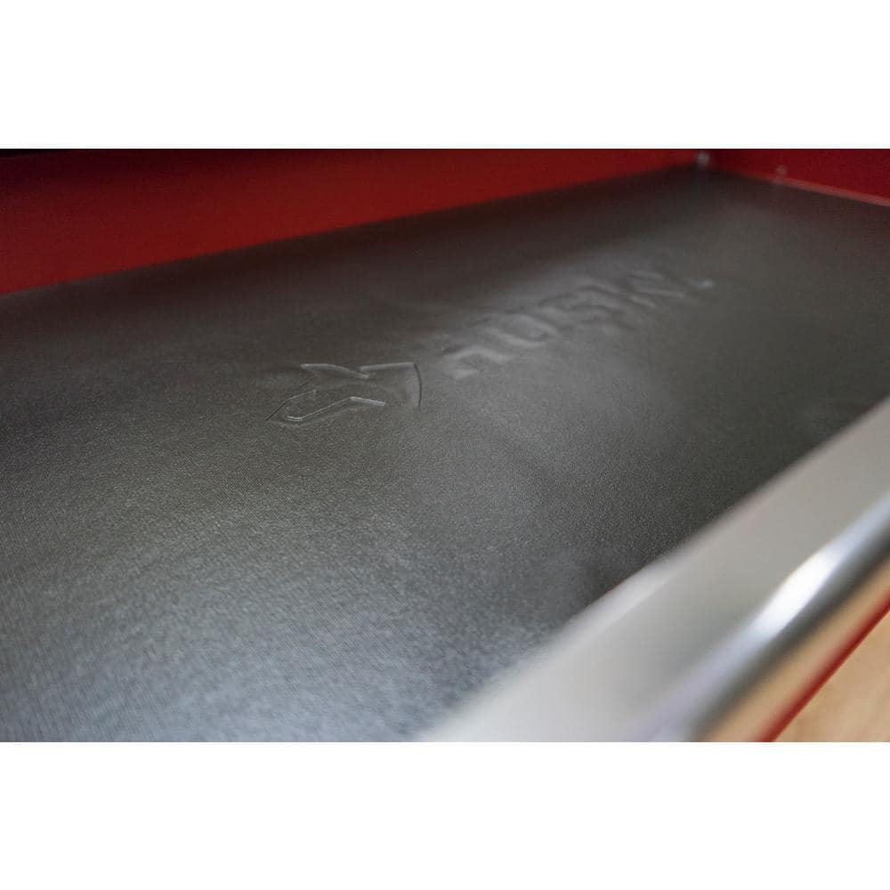 52 in. W x 24 5 in. D 9 Drawer Standard Duty Mobile Workbench Tool Chest with Solid Work Top and Pegboard in. Gloss Red