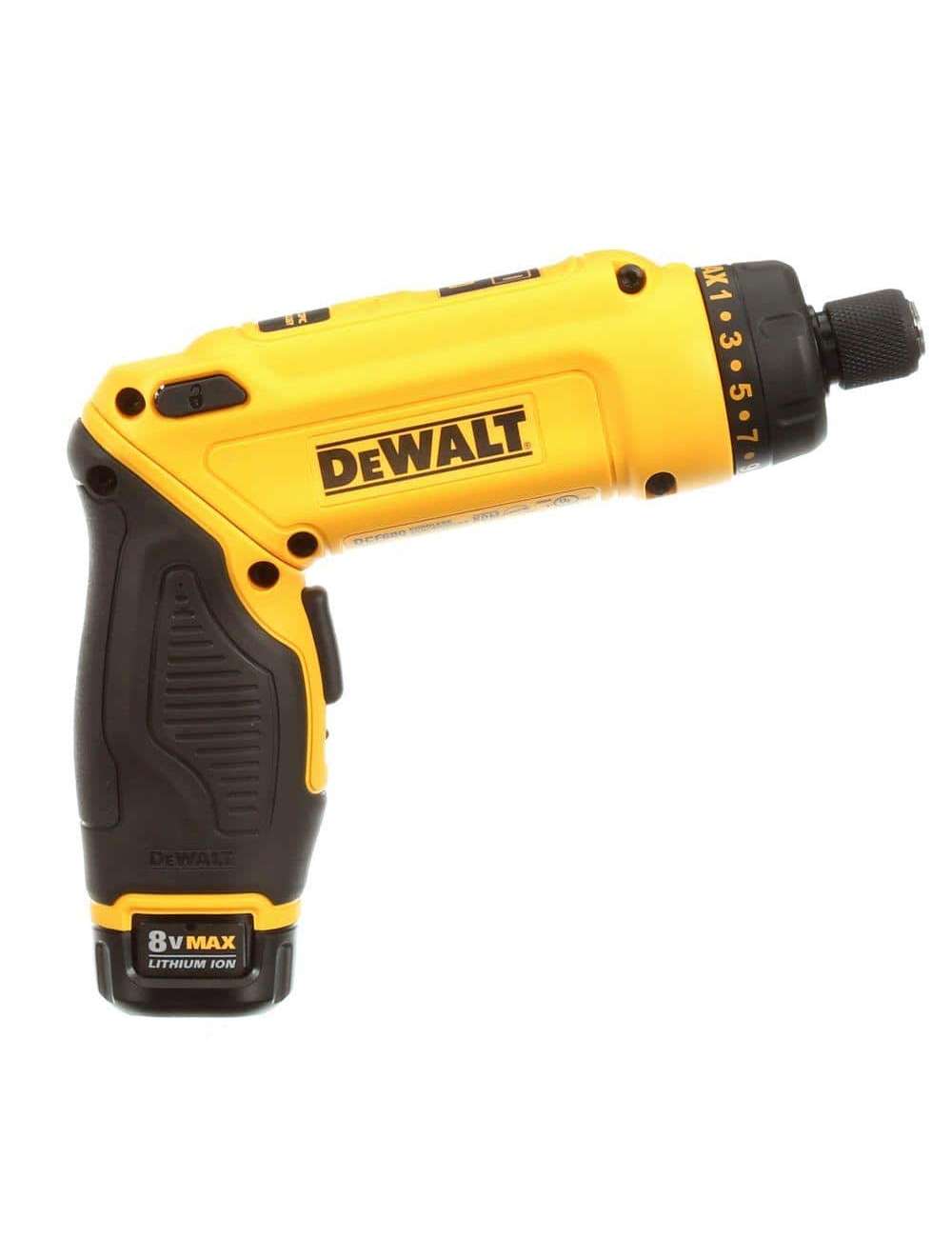 8V MAX Cordless Gyroscopic Screwdriver with Adjustable Handle, (2) 1.0Ah Batteries, Charger, and Bag