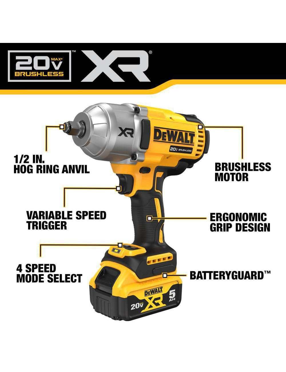 20V MAX Lithium-Ion Cordless 1/2 in. Impact Wrench Kit