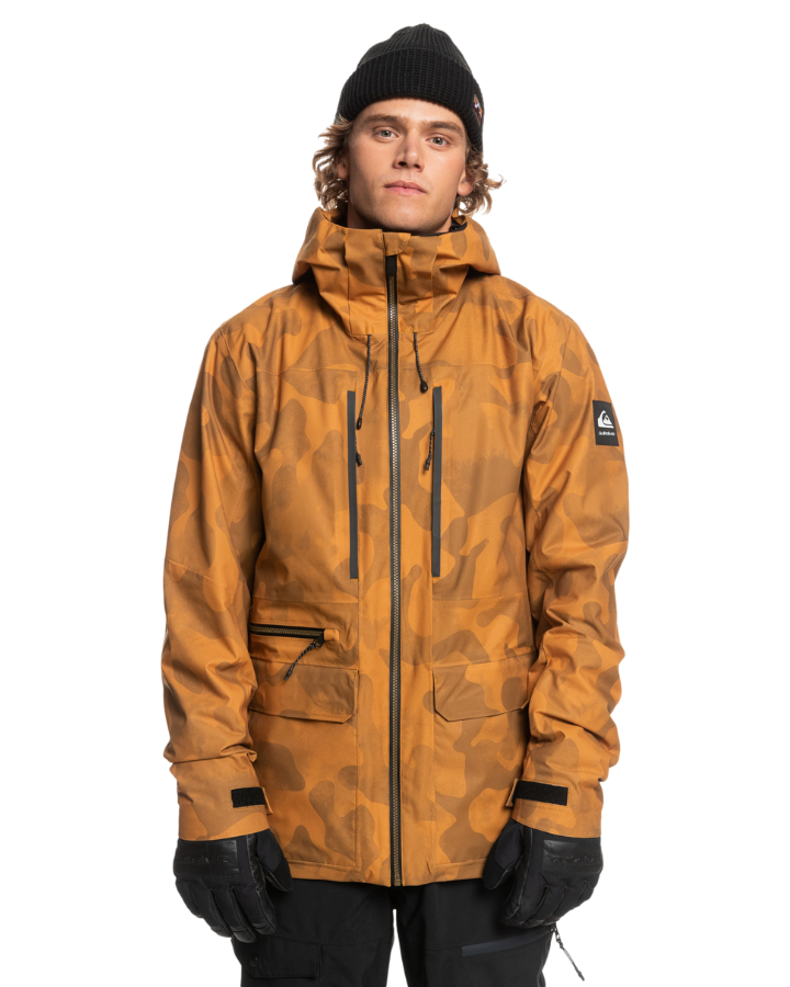 Quiksilver S Carlson Stretch Quest Snow Jacket - Buckthorn Brown Fade Out Camo - 2023