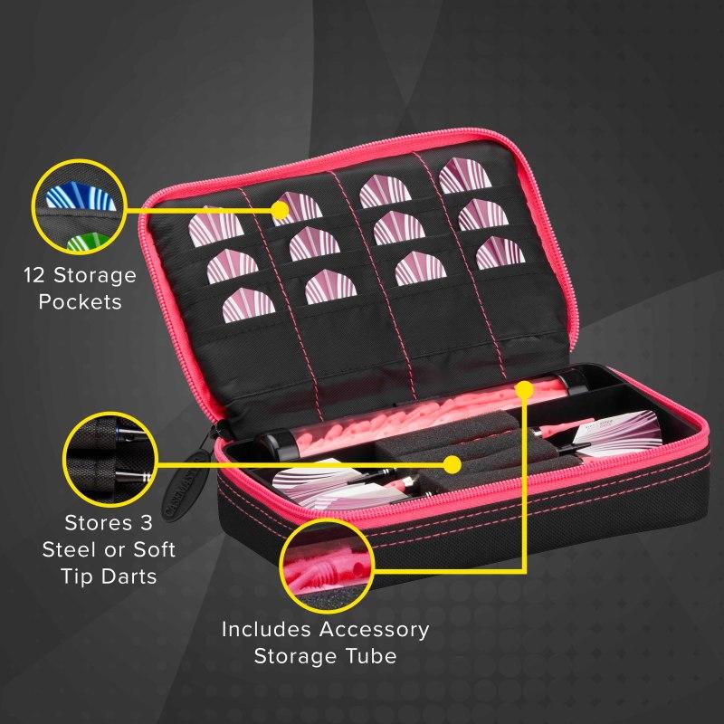 Casemaster Plazma Dart Case Black with Pink Trim