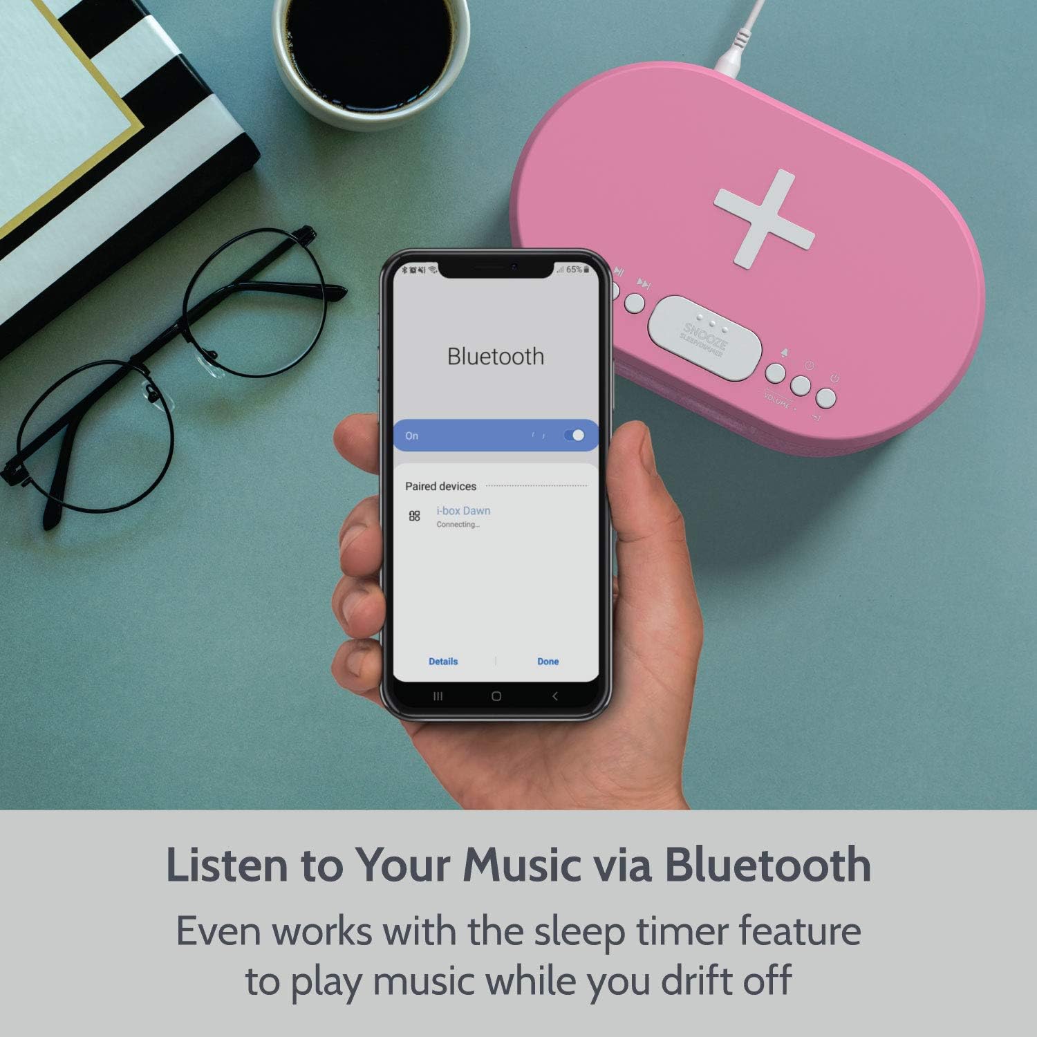 i-box Bedside Radio Alarm Clock with USB Charger, Bluetooth Speaker, QI Wireless Charging, Dual Alarm Dimmable LED Display (Grey)