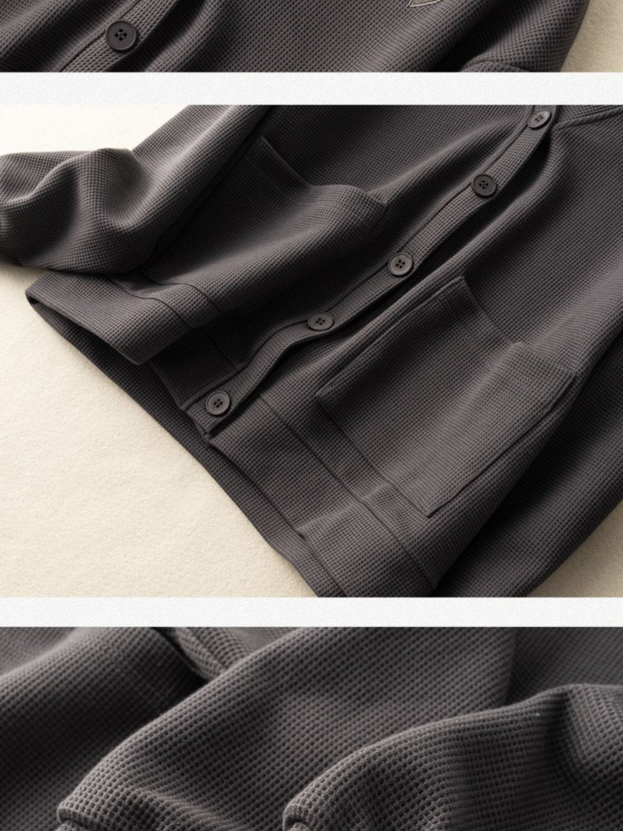 100% Natural Fabric V Neck Casual Cardigan Coat