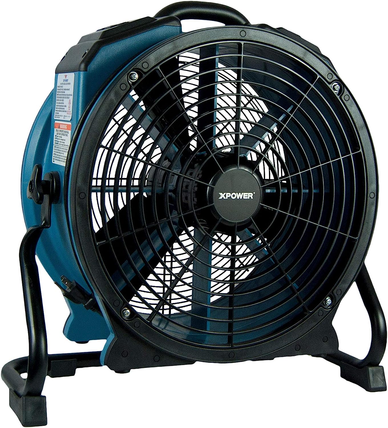 XPOWER X-47ATR 1/3 HP Sealed Motor Axial Air Mover Fan - with Variable Speed Control, 3 Hour Timer - Blue (6 Fans)