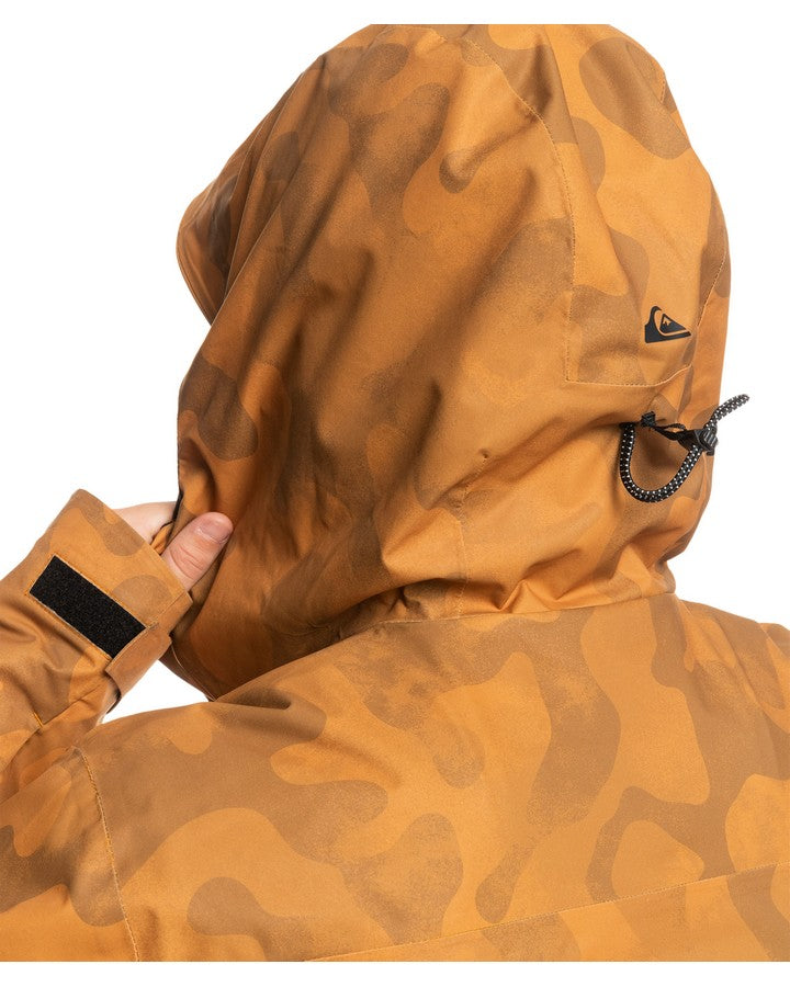 Quiksilver S Carlson Stretch Quest Snow Jacket - Buckthorn Brown Fade Out Camo - 2023
