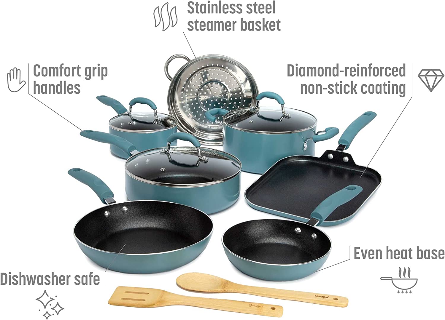 Collection 15-Piece All in One Kitchen Utensil Set, Red