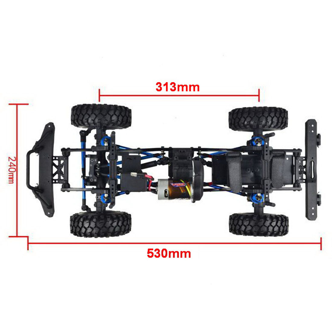 VRX RH1053 1/10 Scale 4WD Two Speed Brushed RTR Off-road Crawler 2.4GHz RC Car with Light Winch, 60A ESC, 550 Motor - R0280 Orange