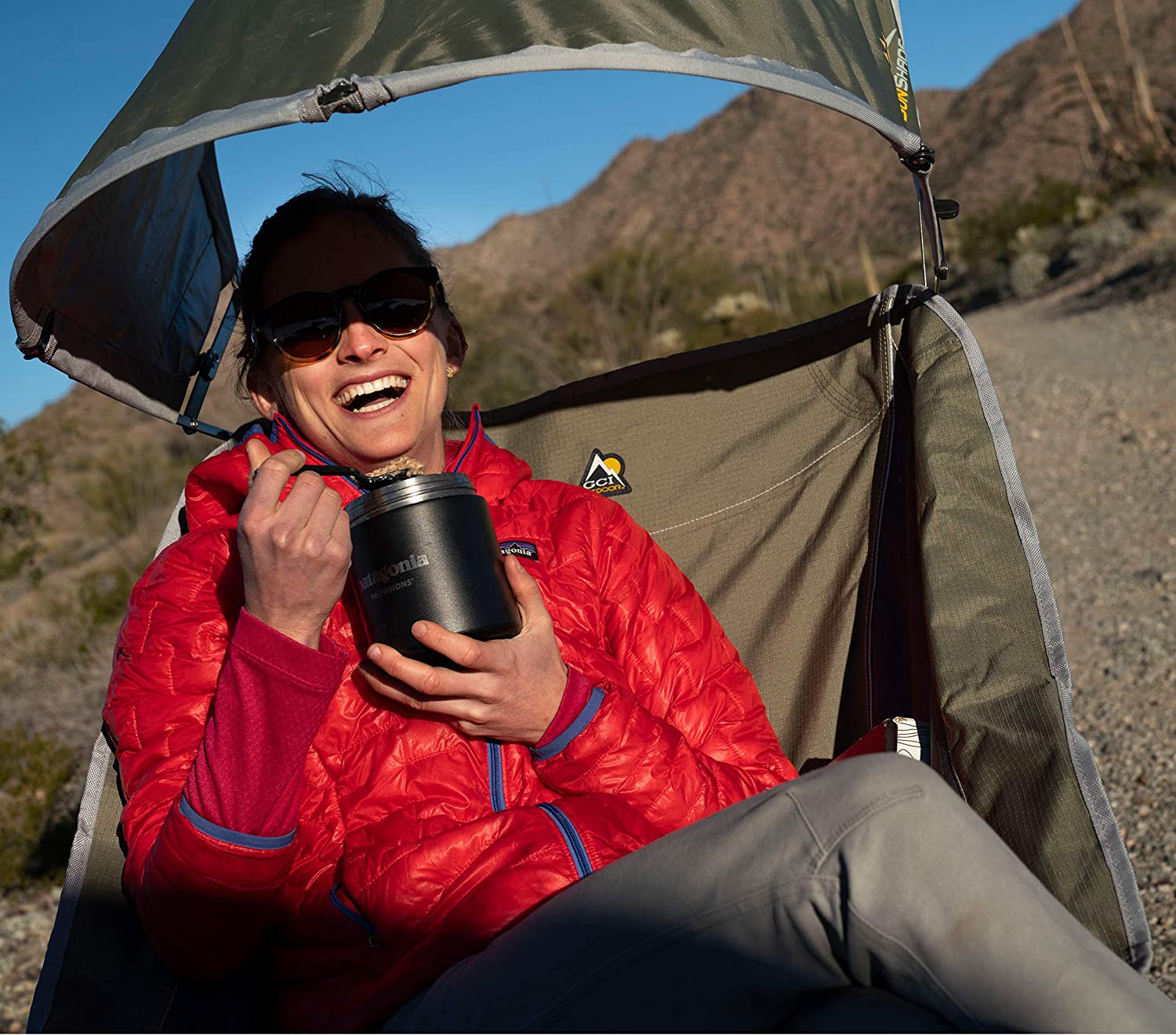 Outdoor Freestyle Rocker Portable Rocking Chair & Outdoor Camping Chair, ergonomic Nylon, Indigo Blue