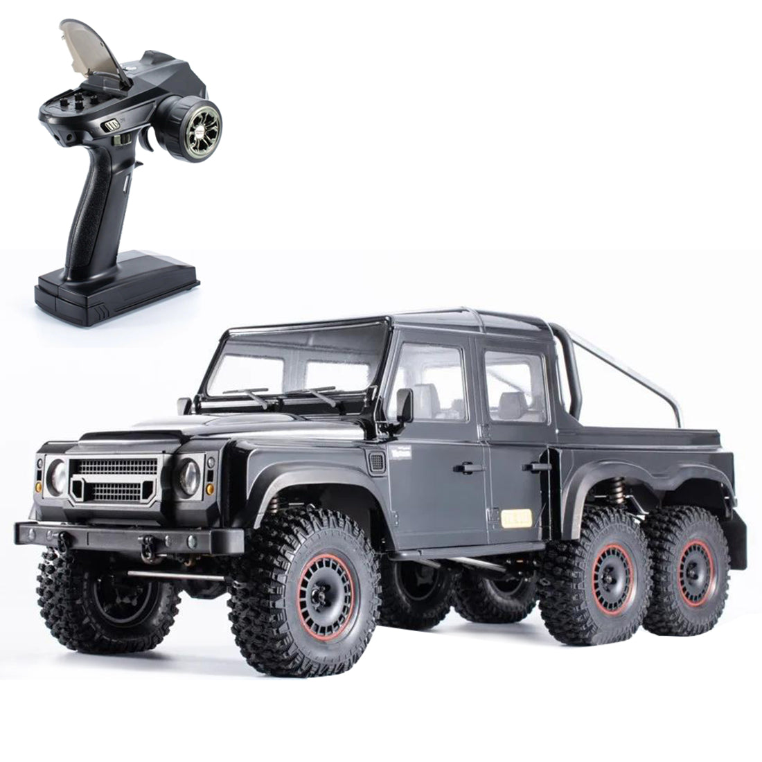 YK 6101 1/10 RC Truck Six-Wheel Pickup Simulated Off-road Clawer with Linkage Light  Differential Lock Speed Transmitter Model Car