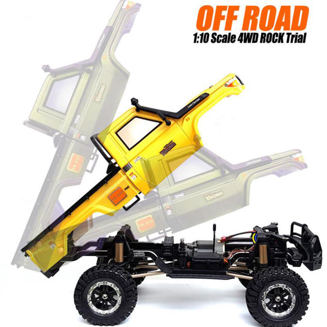 YK 4101PRO 1/10 2.4G 6CH 4WD Off-road Vehicle RC Crawler Car Remote Control Pickup Truck Toy
