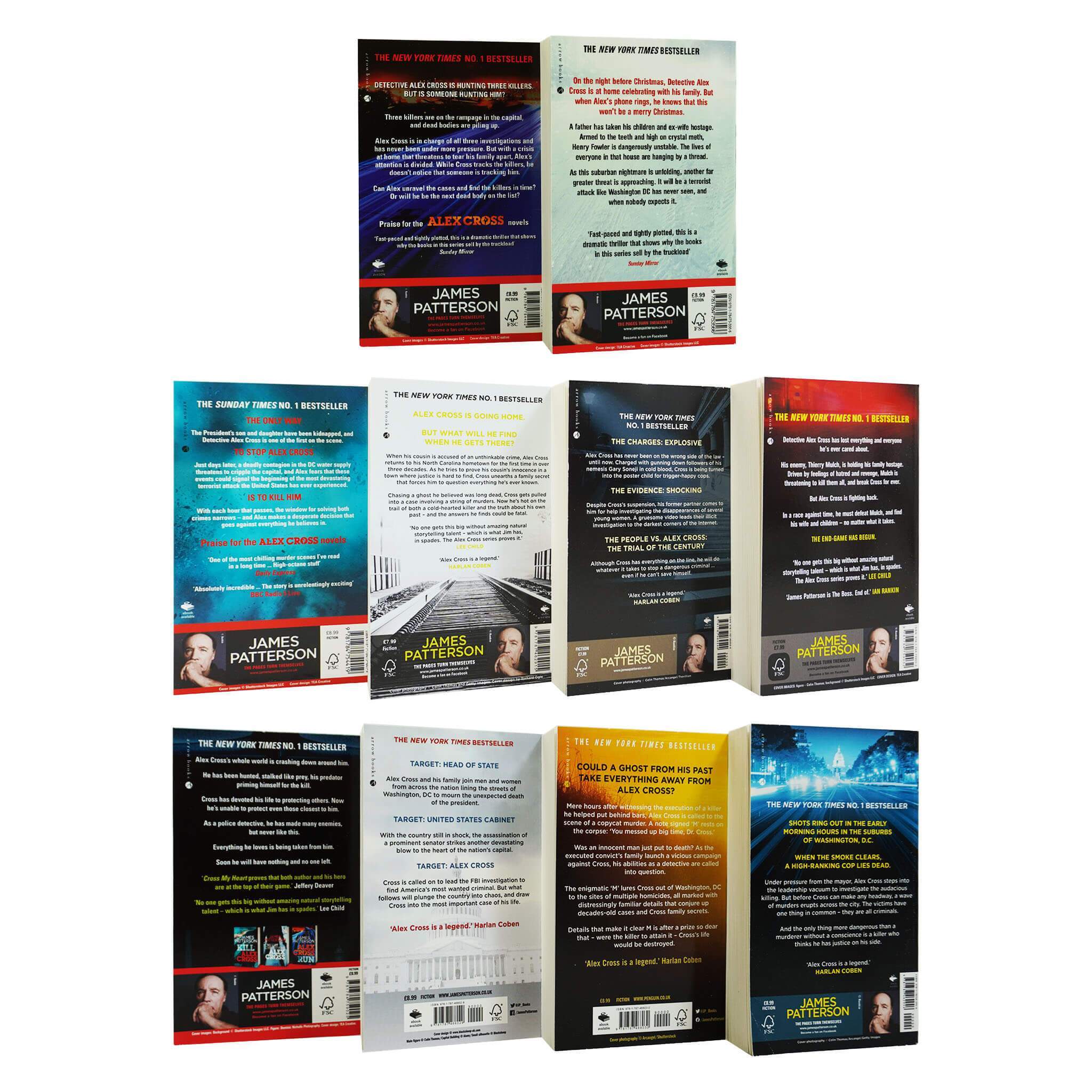 Alex Cross 10 Books Collection Set By James Patterson - Fiction - Paperback