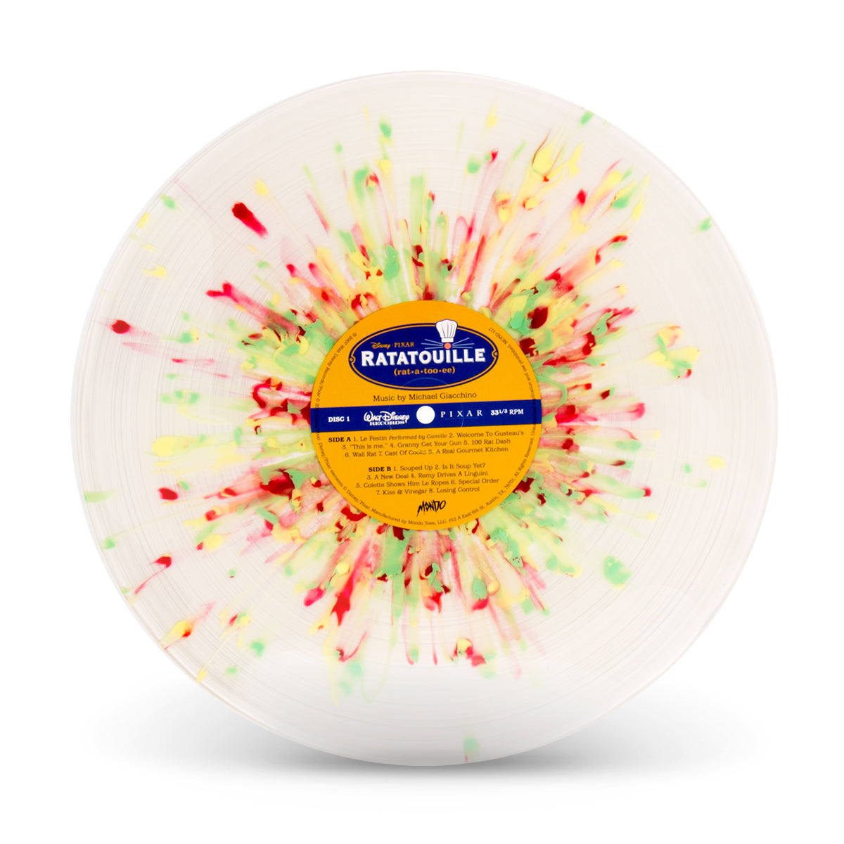 Ratatouille Original Motion Picture Soundtrack Limited Edition Red, Yellow, and Green Splatter Colored Vinyl
