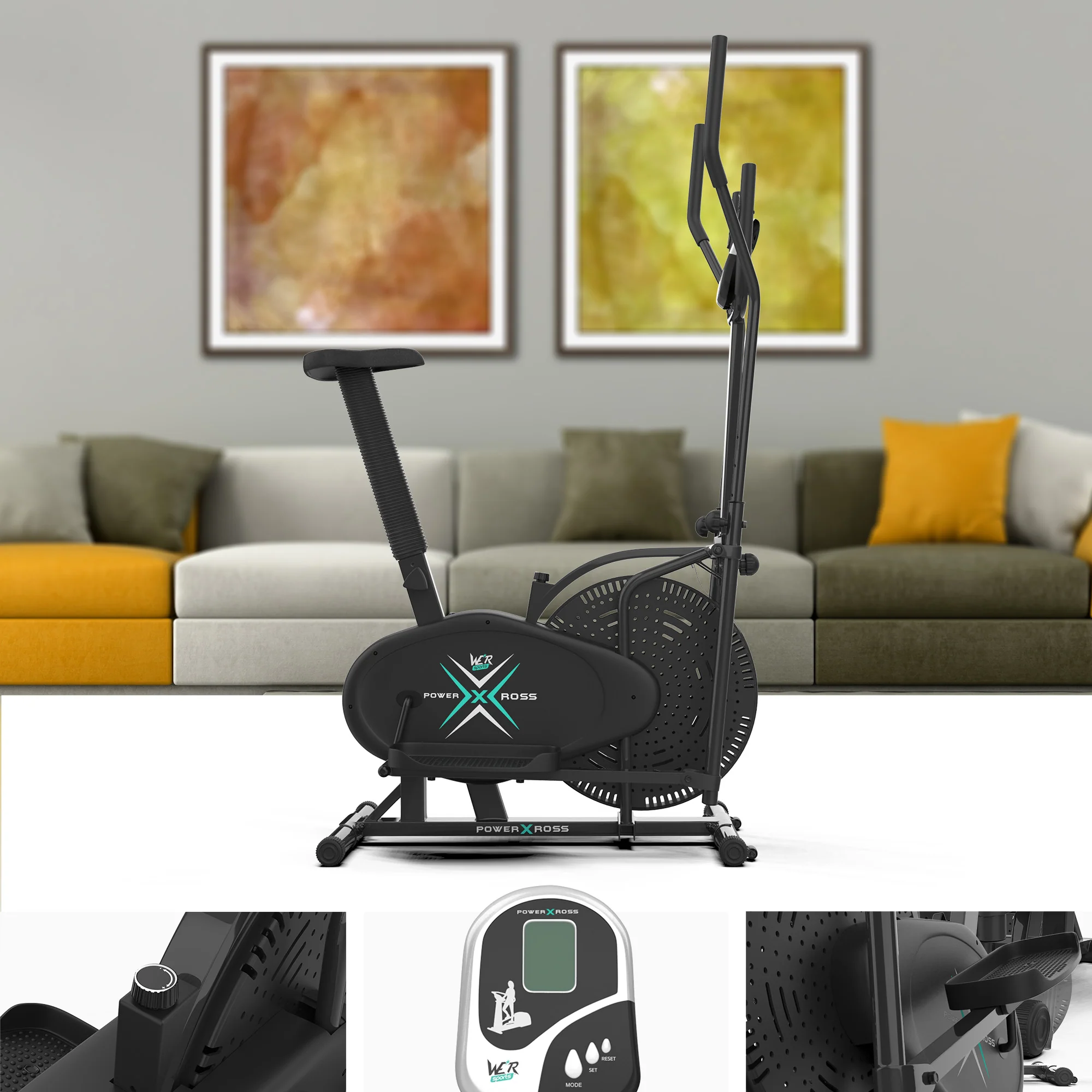RevXtreme PowerXross Deluxe 2-in-1 Elliptical Cross Trainer - Black