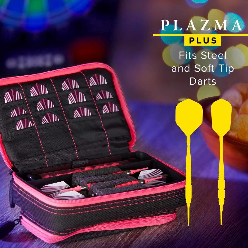 Casemaster Plazma Plus Dart Case Black with Pink Trim and Phone Pocket