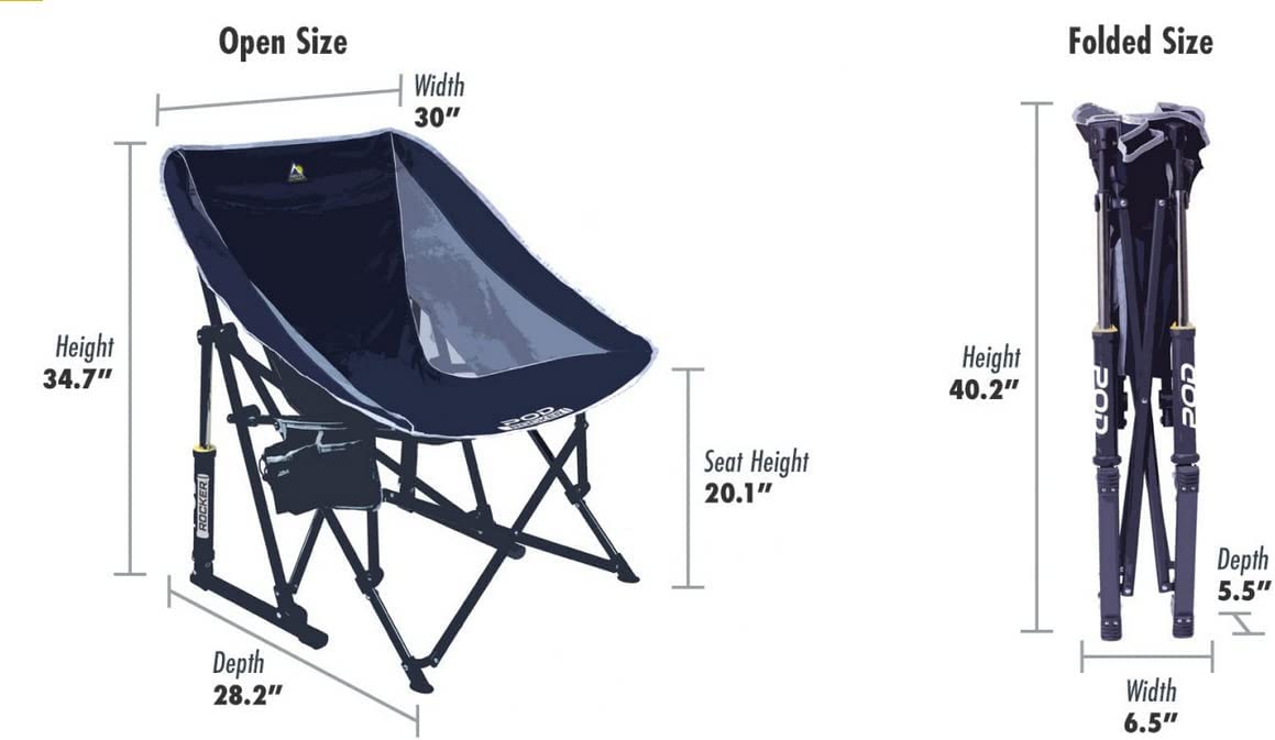 Outdoor Freestyle Rocker Portable Rocking Chair & Outdoor Camping Chair, ergonomic Nylon, Indigo Blue