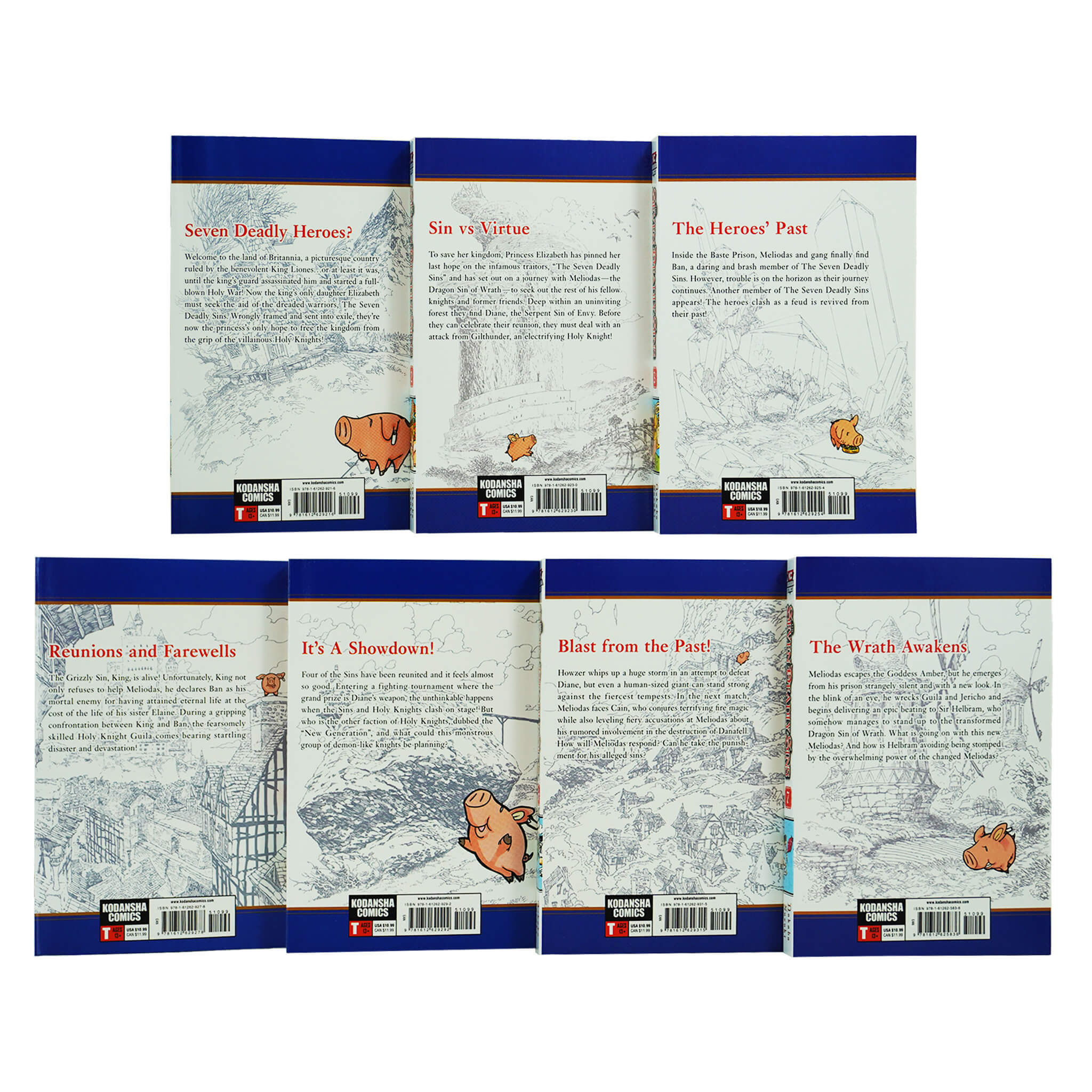 The Seven Deadly Sins Season 1 Part 1 7 Books Box Set By Nakaba Suzuki - Ages 13+ - Paperback