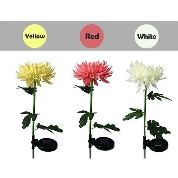 (30% off)-Spring Artificial Chrysanthemum Solar Garden Stake Lights