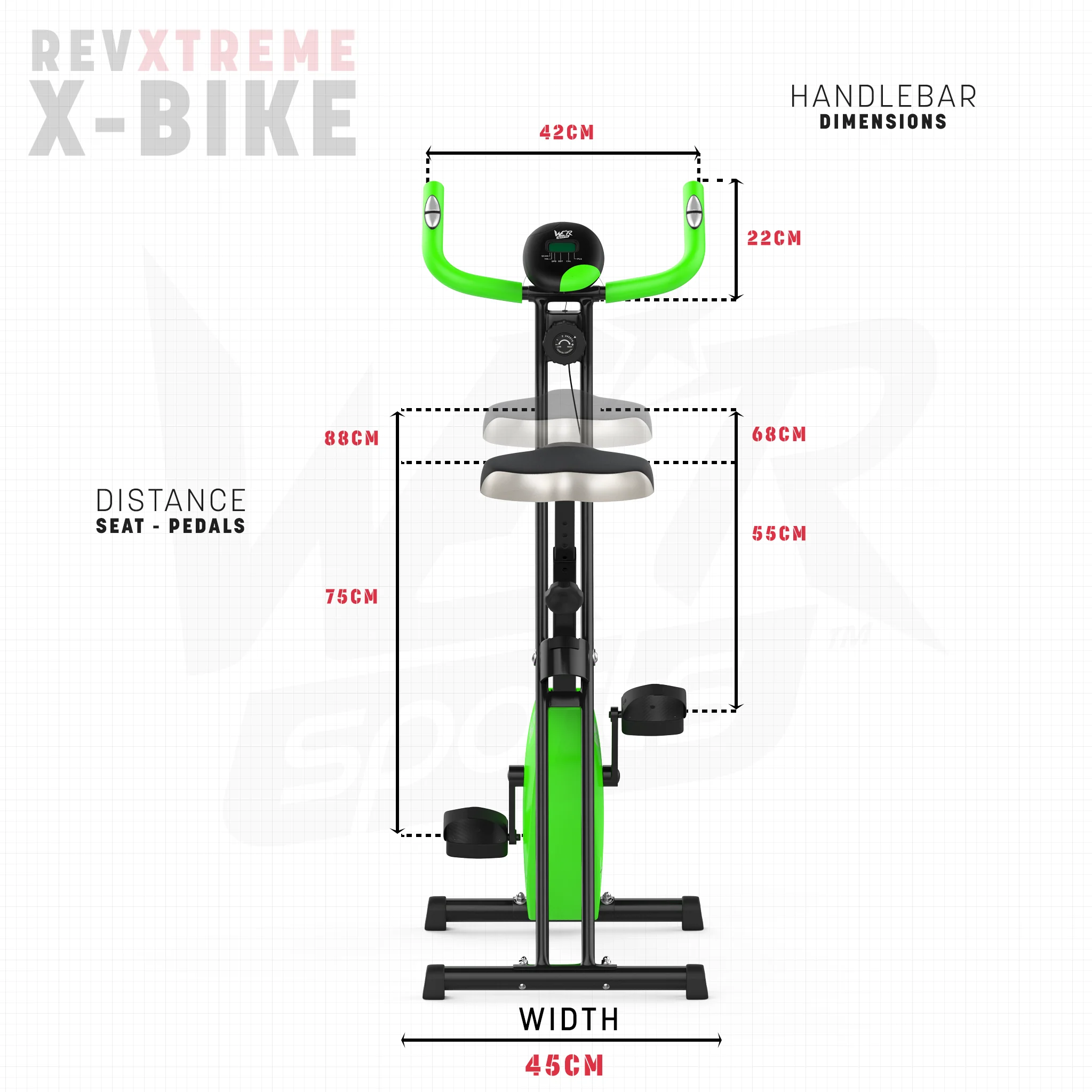 RevXtreme X-Bike Folding Magnetic Exercise Bike Indoor Cycle