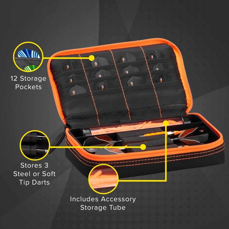 Casemaster Plazma Dart Case Black with Orange Trim