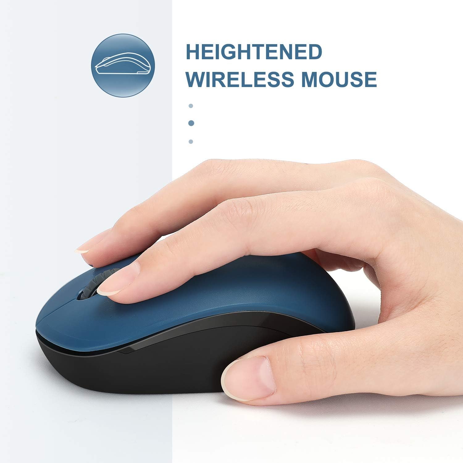 seenda Wireless Mouse, 2.4G Noiseless Mouse with USB Receiver - Portable Computer Mice for PC, Tablet, Laptop with Windows System - Mint Green
