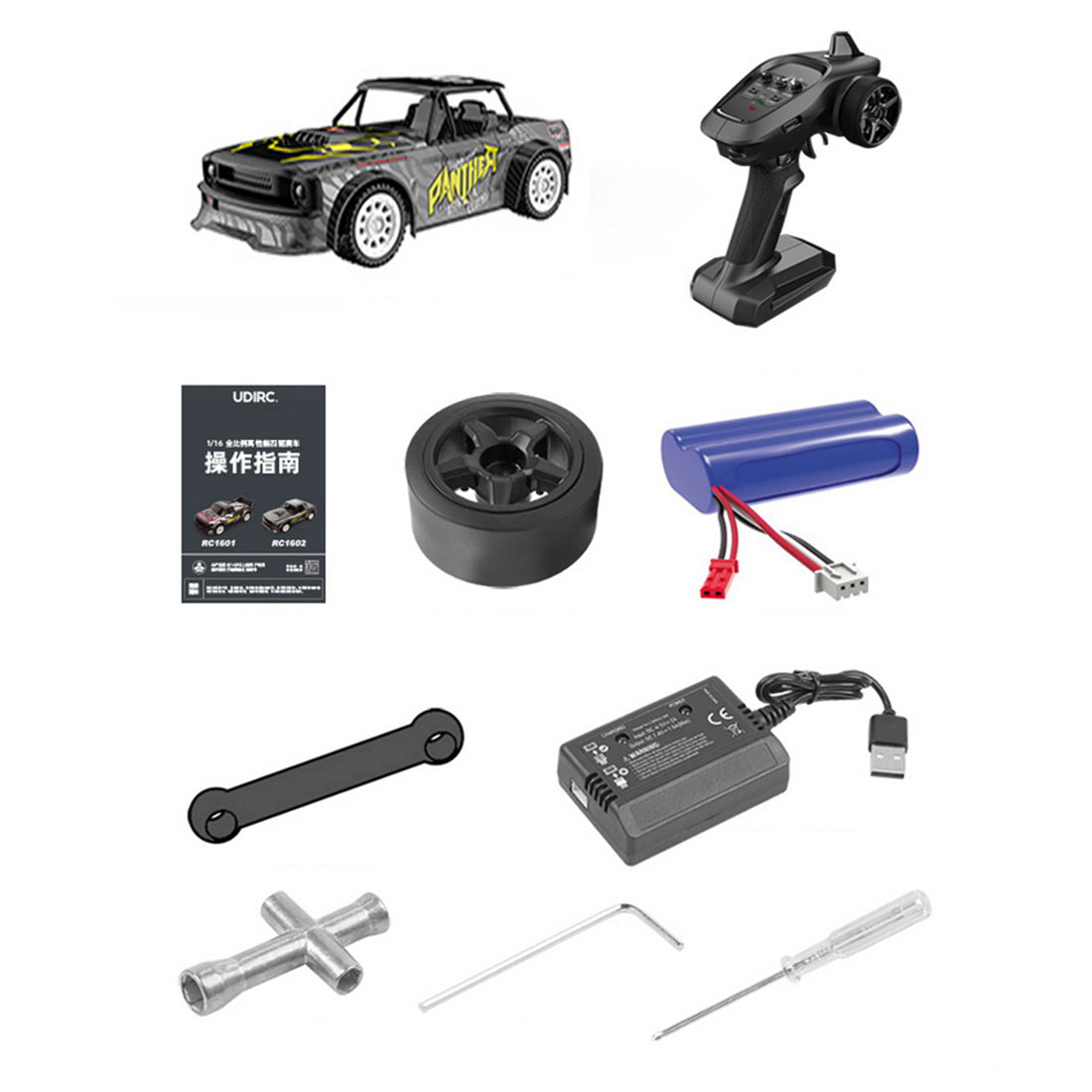 Electric Racing 1/16 4WD 2.4G Full Scale On-Road Vehicle Electric Racing Drift Car with Headlights (RTR)