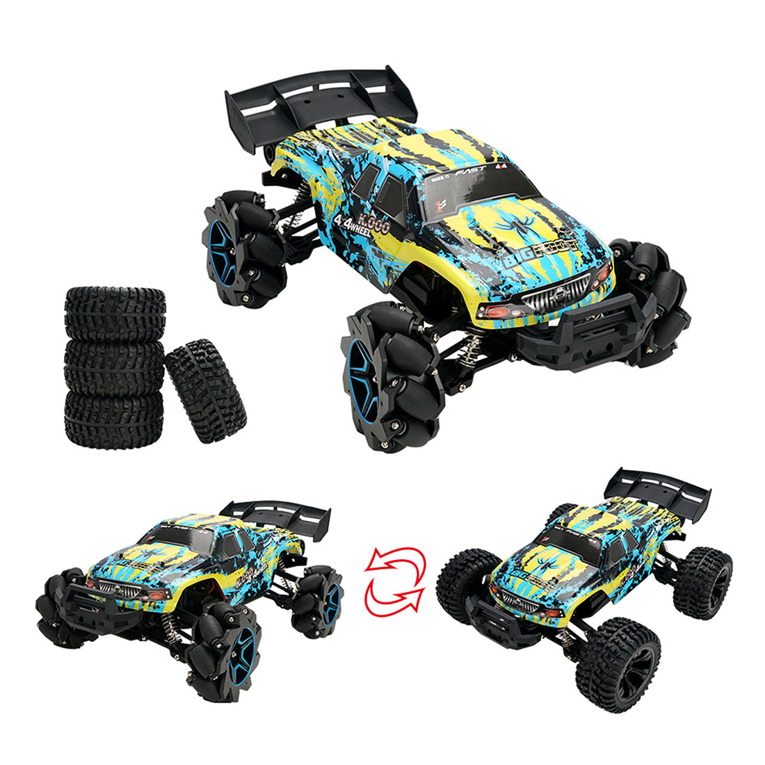 RC Car 1/10 45KM/H 4WD 2.4G New Structure High-speed RC Car Stunt All-terrain Electric Off-road Vehicle RC Monster Truck Model for Children Adults