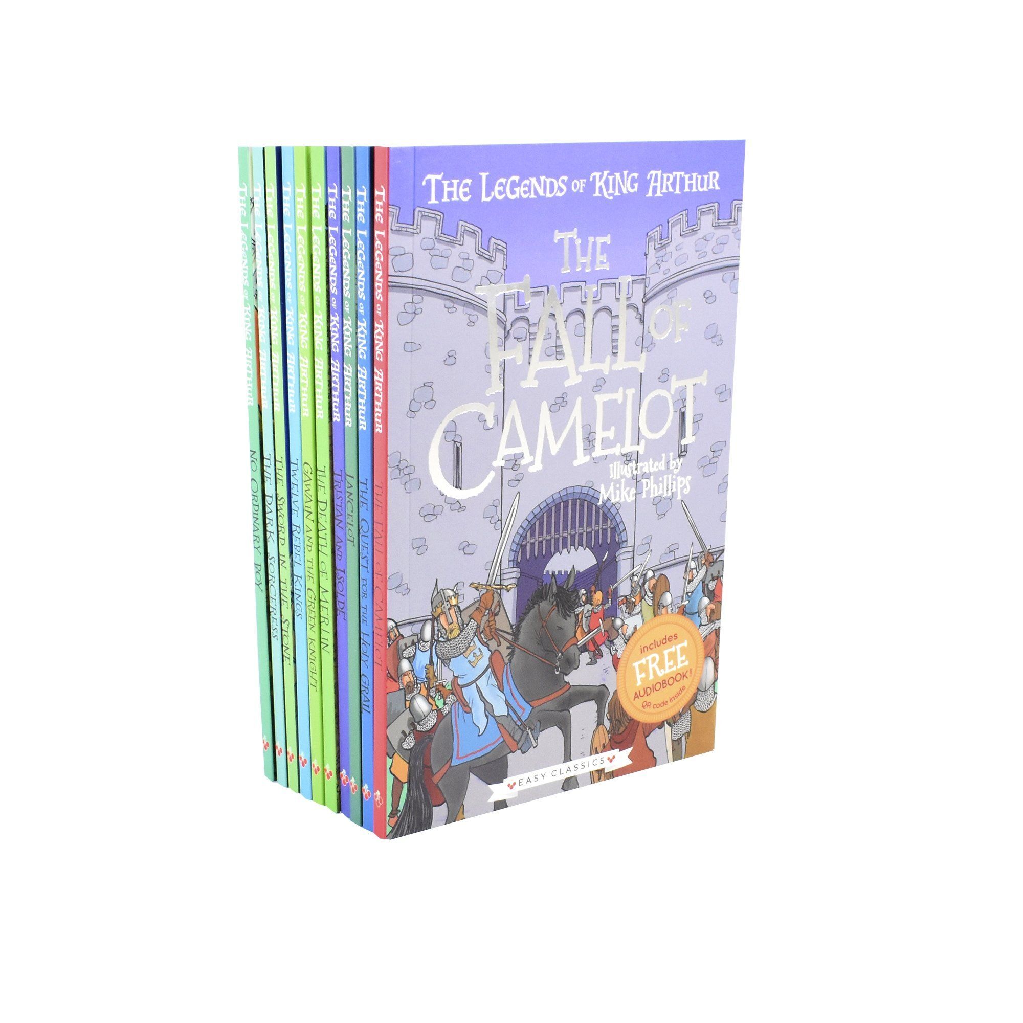 The Legends Of King Arthur Easy Classic 10 Books Box Set By Tracey Mayhew - Ages 7-9 - Paperback