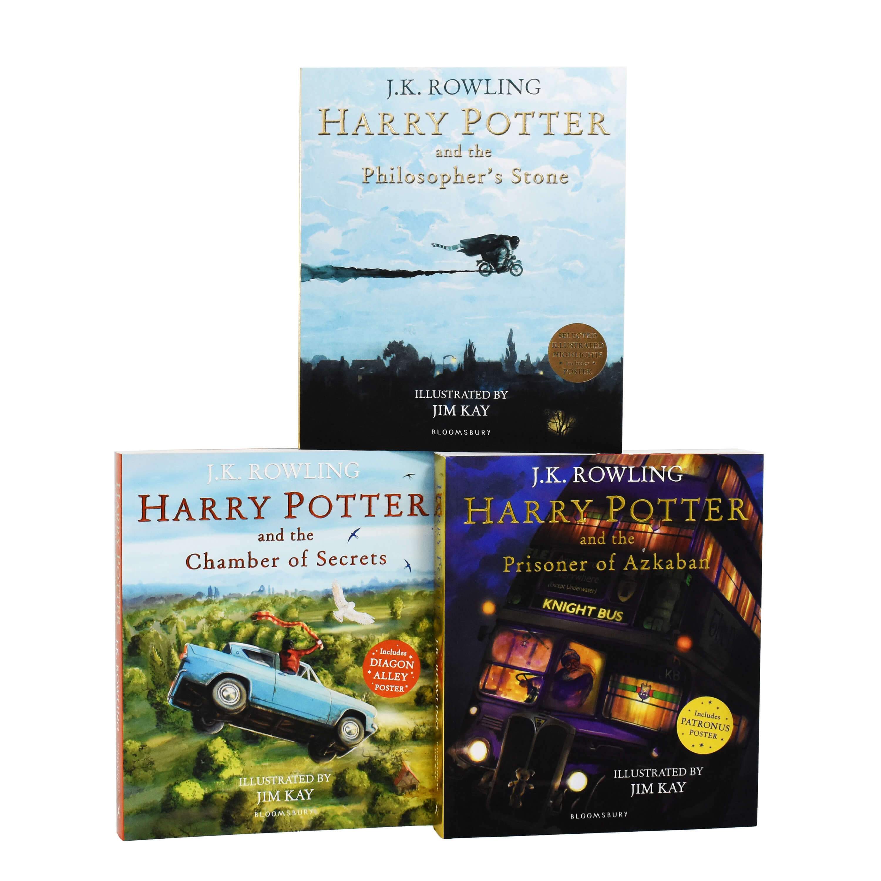 Harry Potter by J.K. Rowling Illustrated by Jim Kay 3 Books Collection �C Ages 9-14 �C Paperback