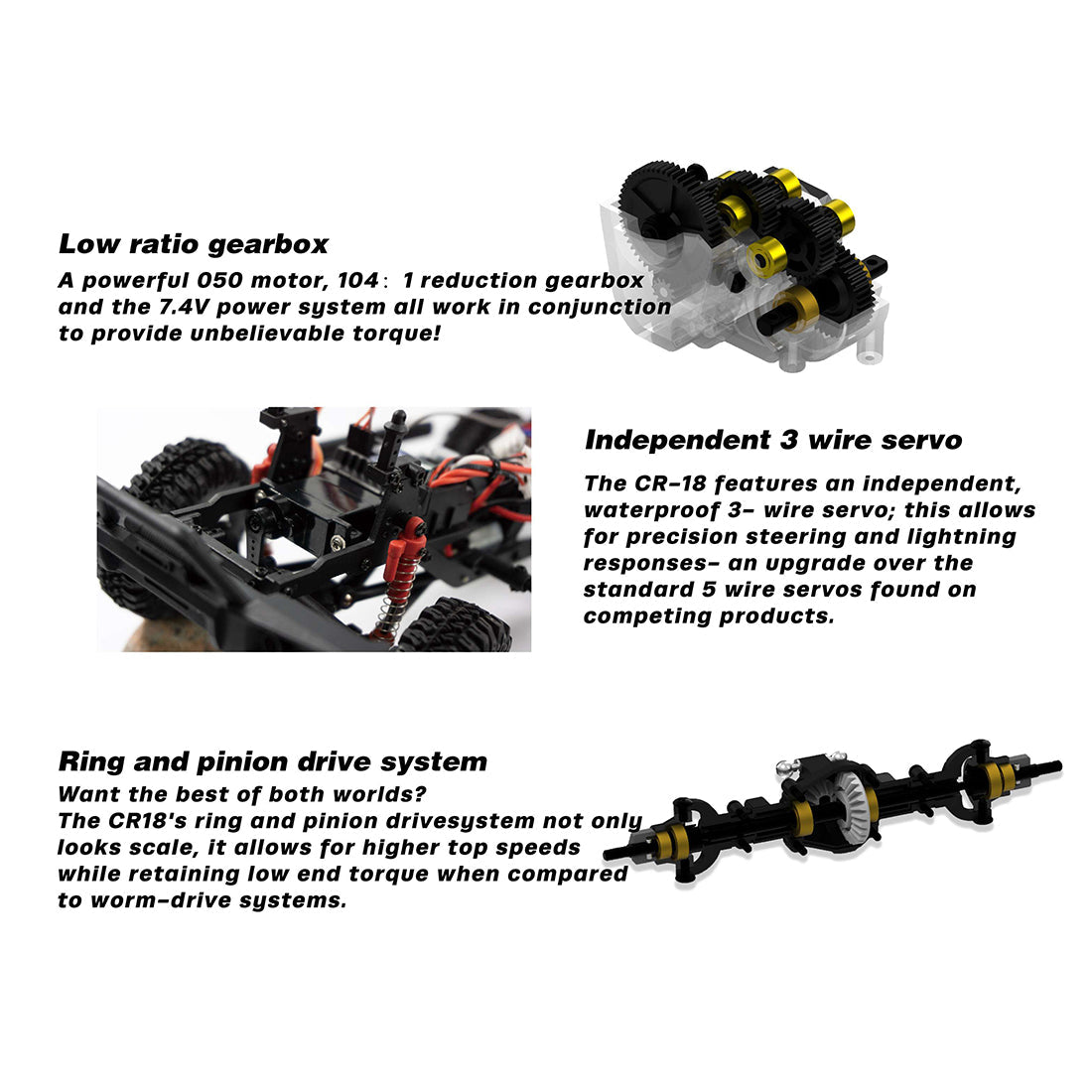 RC Car Hobby Plus CR-18 KRATOS 1/18 Scale Crawler Mini RC Off-road Vehicle