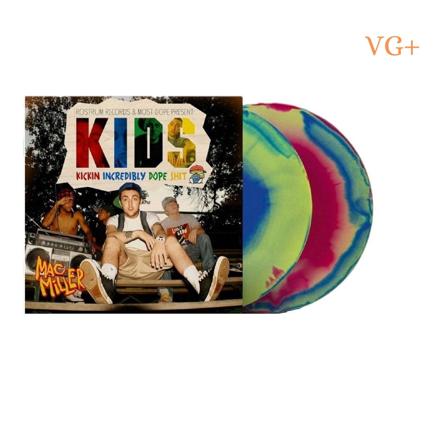 Mac Miller - K.I.D.S. Exclusive Red, Blue And Green Swirled Vinyl Album 2LP Record [VG+ ]
