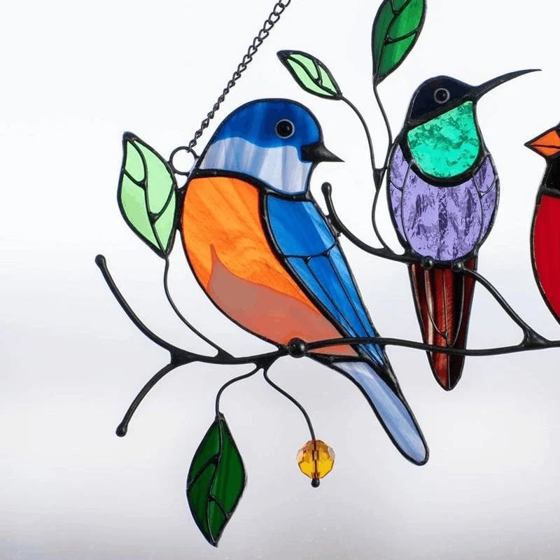 🐦🔥 Last Day 70% OFF-Birds Stained  Window  Panel Hangings🎁