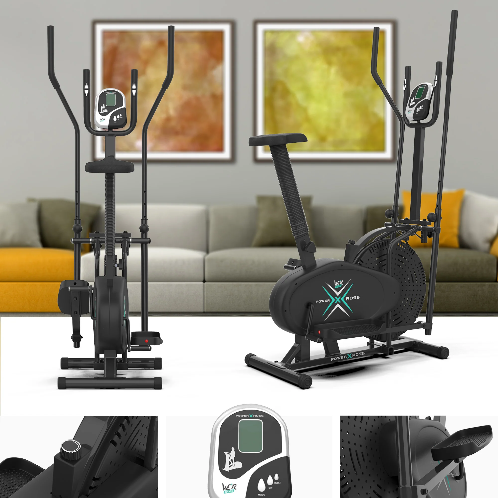 RevXtreme PowerXross Deluxe 2-in-1 Elliptical Cross Trainer - Black