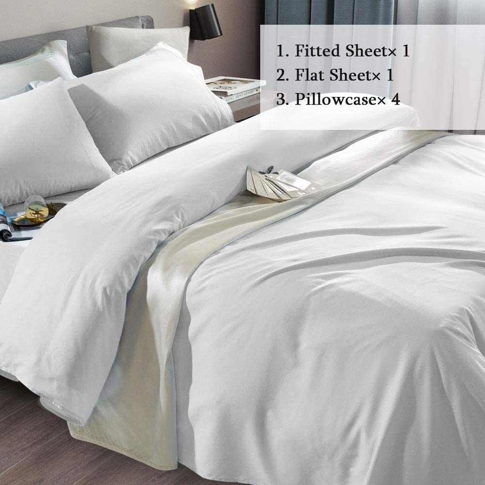 Super Soft 1800 Thread Count Luxury Egyptian Wrinkle Hypoallergenic 6 pcs Bed Sheet Set
