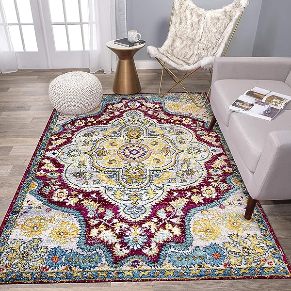 Rugshop Vintage Distressed Bohemian Area 5' x 7' Multi 5' x 7' Multi Color