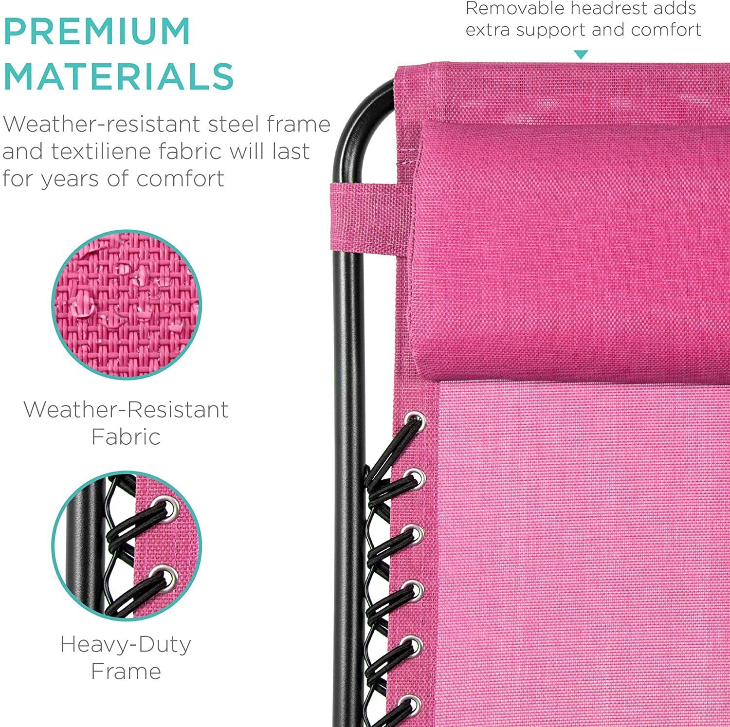 Set of 2 Adjustable Steel Mesh Zero Gravity Lounge Chair Recliners w/Pillows and Cup Holder Trays