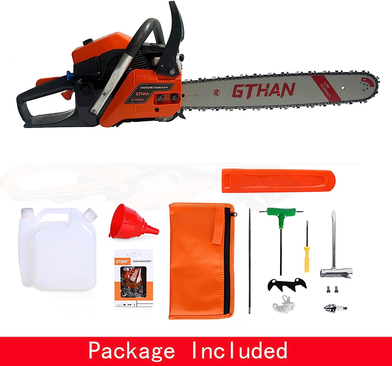 Gas Chainsaw 60cc 2-Cycle Gasoline Powered Chainsaws 20-Inch Professional Power Chain Saws For Forest Cutting Trees, Wood, Garden and Farm Use