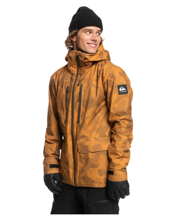 Quiksilver S Carlson Stretch Quest Snow Jacket - Buckthorn Brown Fade Out Camo - 2023