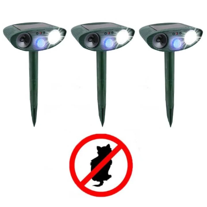 Cat Outdoor Deterrent Ultrasonic Repeller - Solar Powered Ultrasonic Animal & Pest Repellant