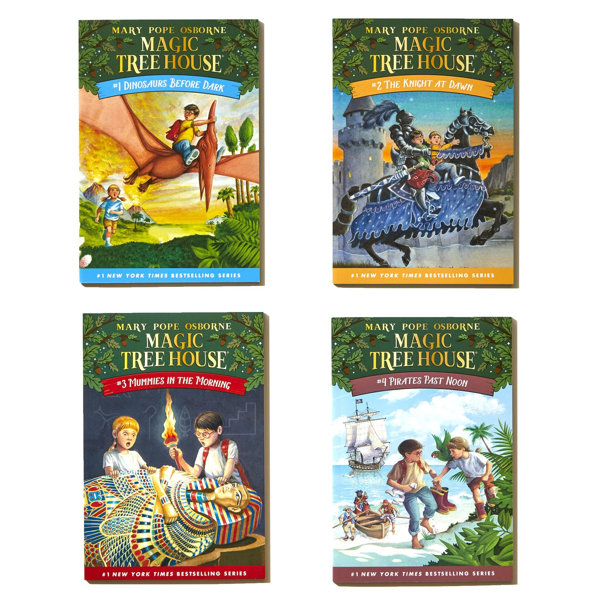Magic Tree House Boxed Set, Books 1-4: Dinosaurs Before Dark, The Knight at Dawn, Mummies in the Morning, and Pirates Past Noon Paperback