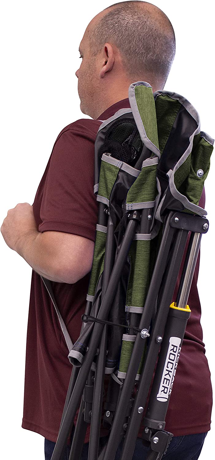 Outdoor Freestyle Rocker Portable Rocking Chair & Outdoor Camping Chair, ergonomic Nylon, Indigo Blue