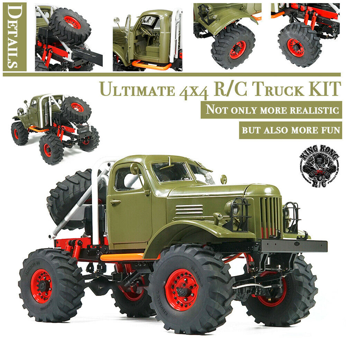 KINGKONG R/C Q157 1/12 4x4 Electric RC Truck DIY Assembly Monster Light Off-road Truck Model with Metal Chassis KIT