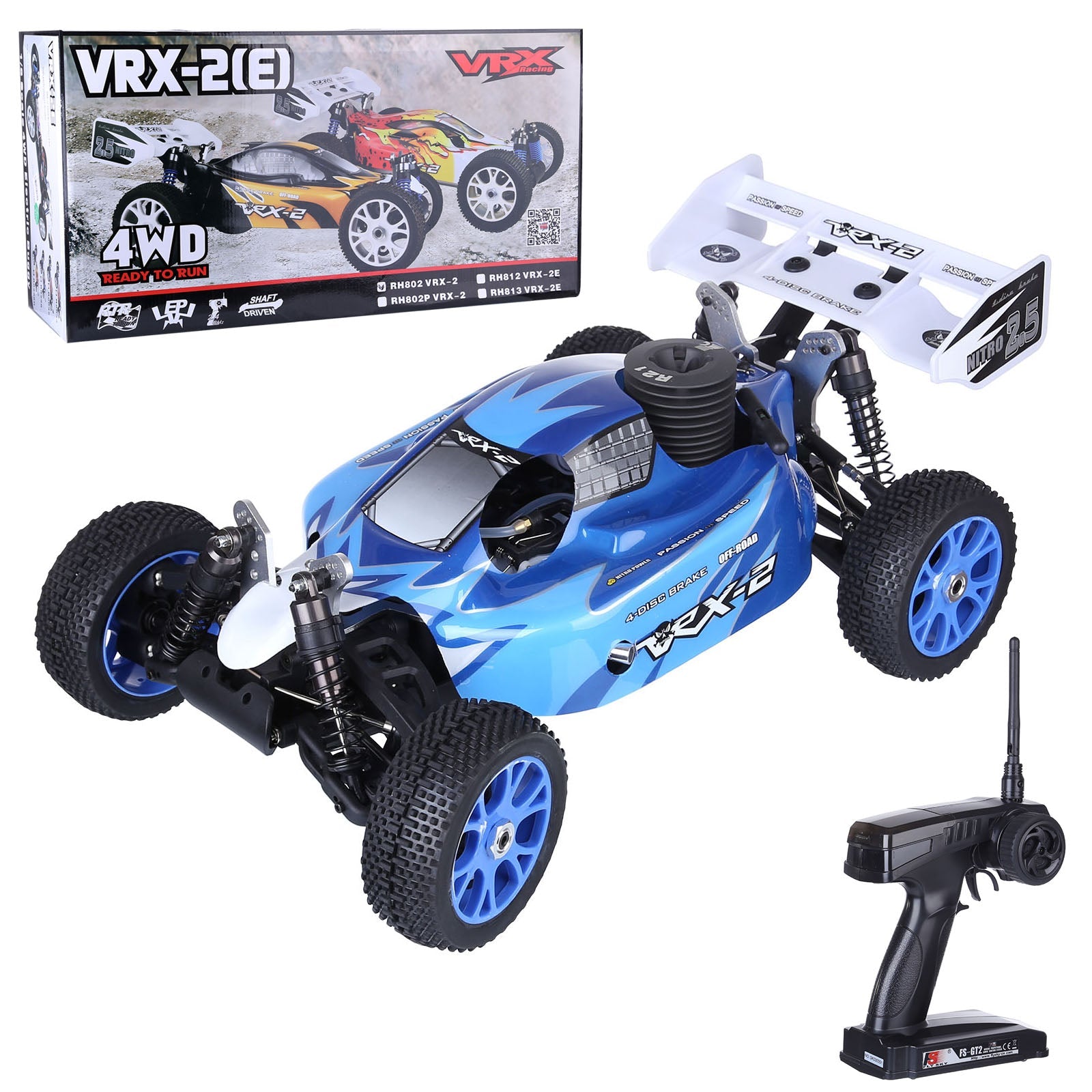 VRX RH802 1/8 Scale 4WD Nitro Powered RC Car Off-road Buggy Vehicle High Speed 2.4G Nitro RC Car