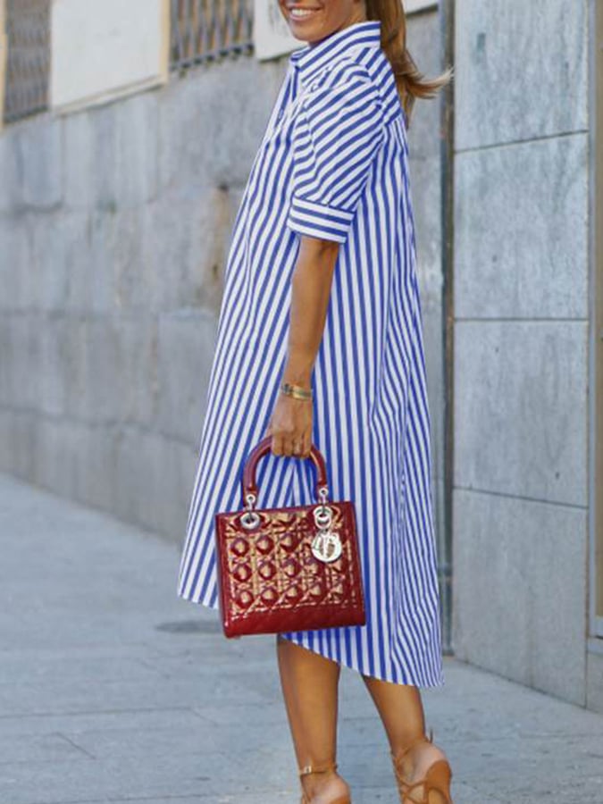 loose mid length shirt dress