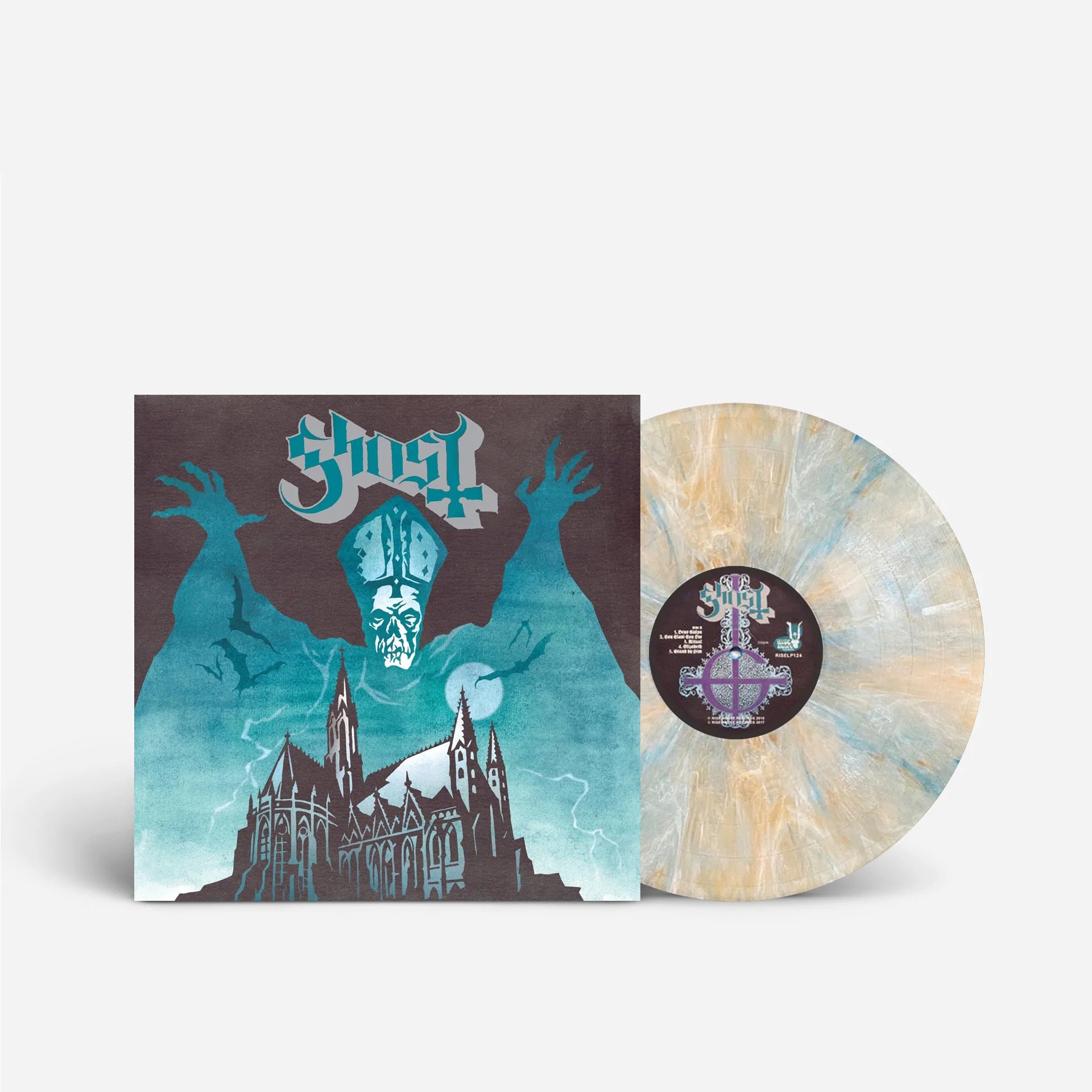 Ghost Opvs Eponymovs Exclusive Limited Edition Blue & Orange Swirl Color Vinyl LP Metal Club Edition