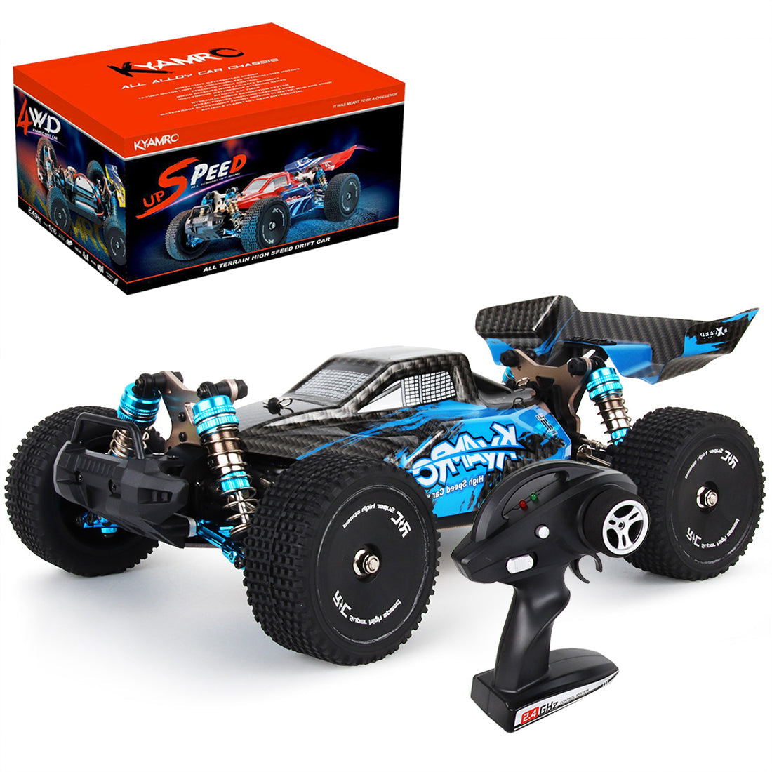 RC Car 1/16 4WD 2.4G 70KM/H High-speed Brushless Off-road Vehicle RC Car All-terrain Electric Climbing Car Monster Truck Toys - Blue