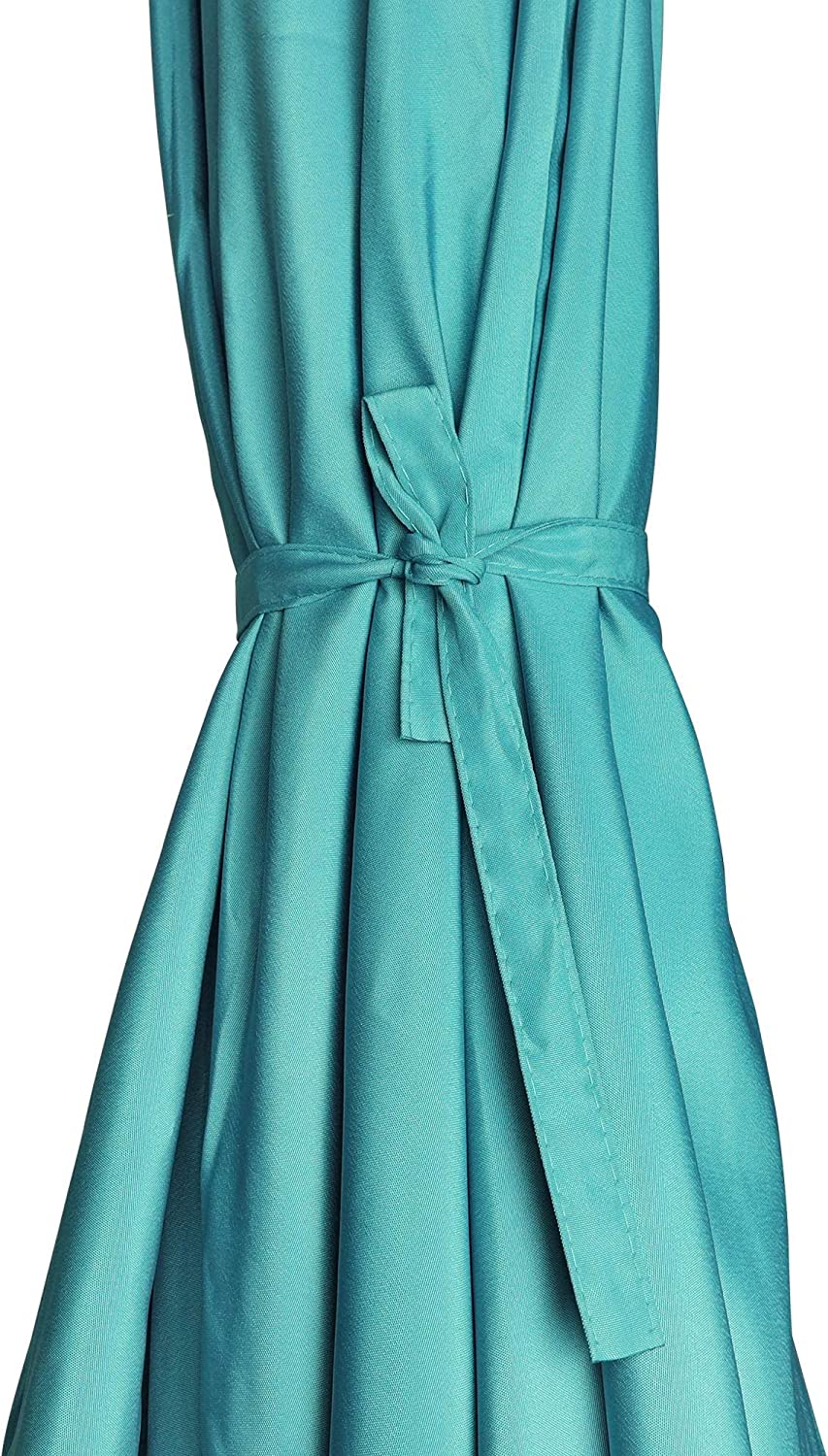 9' Outdoor Market Patio Umbrella with Push Button Tilt and Crank, 8 Ribs (Tan)